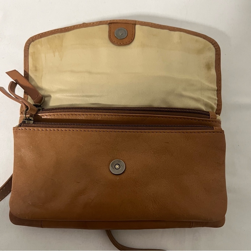 Lucky Brand Women’s Brown/Tan Crossbody Bag Snap Closure Adjustable Strap EUC - Picture 6 of 11